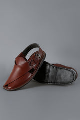 Red Smooth Finish Peshawari Chappal