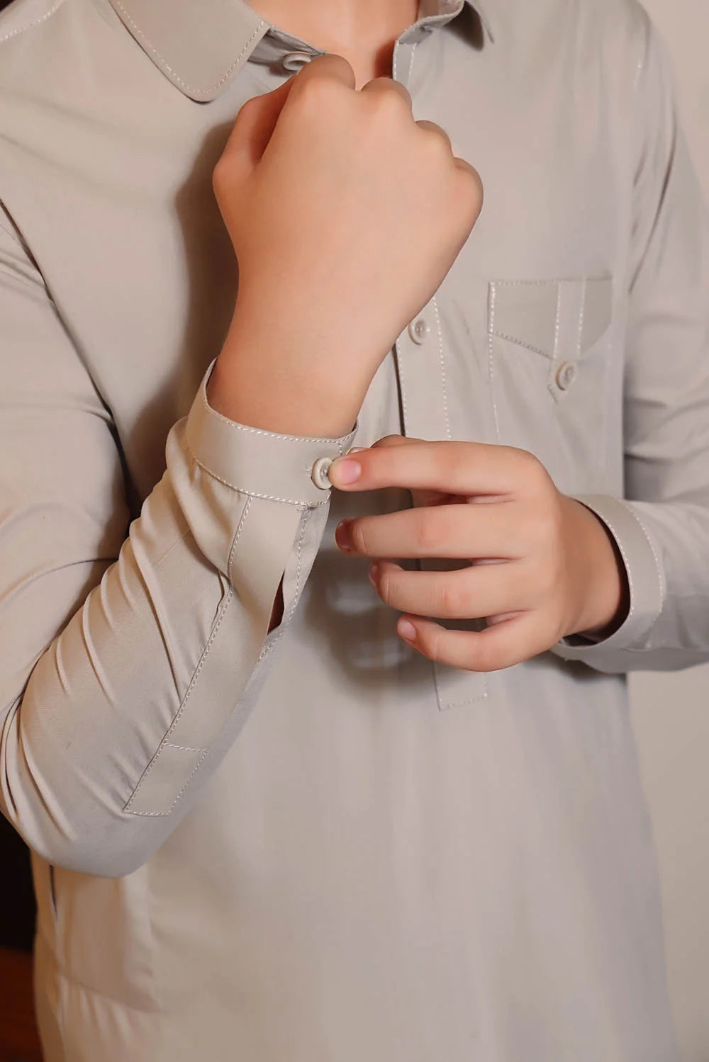 Dust Beige Boski Kameez Shalwar