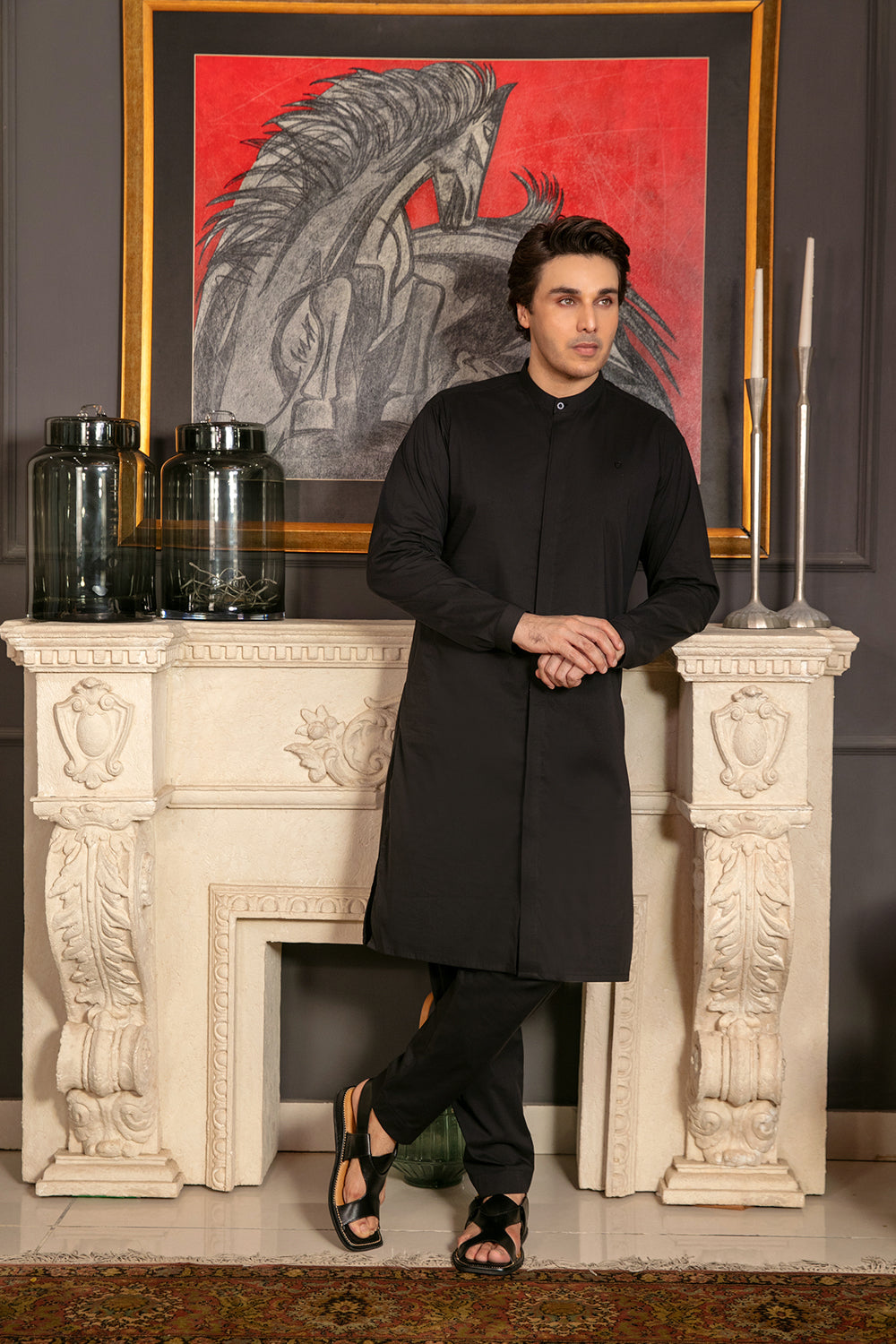 JET BLACK KURTA PAJAMA