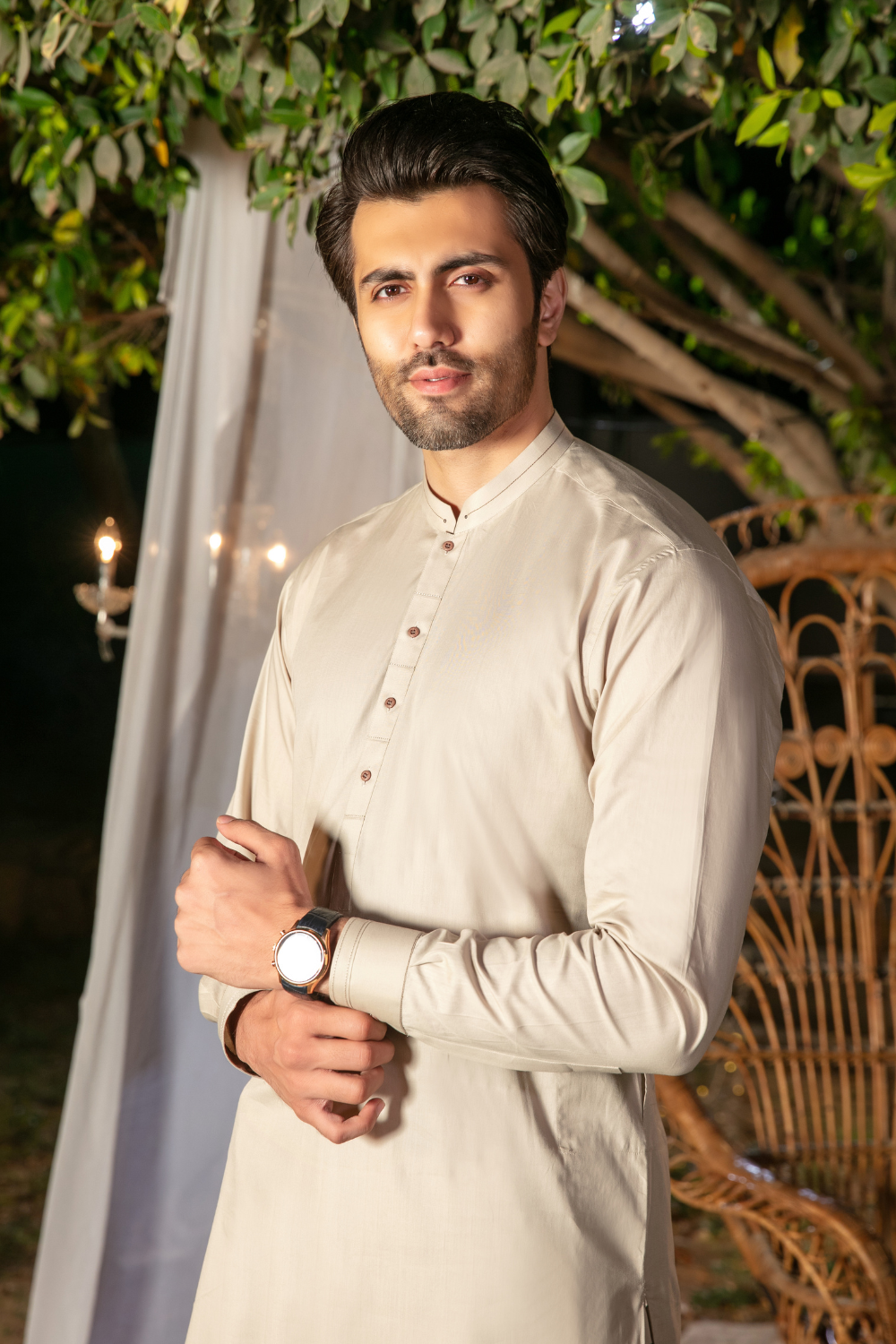 Cotton Beige Shalwar Kameez