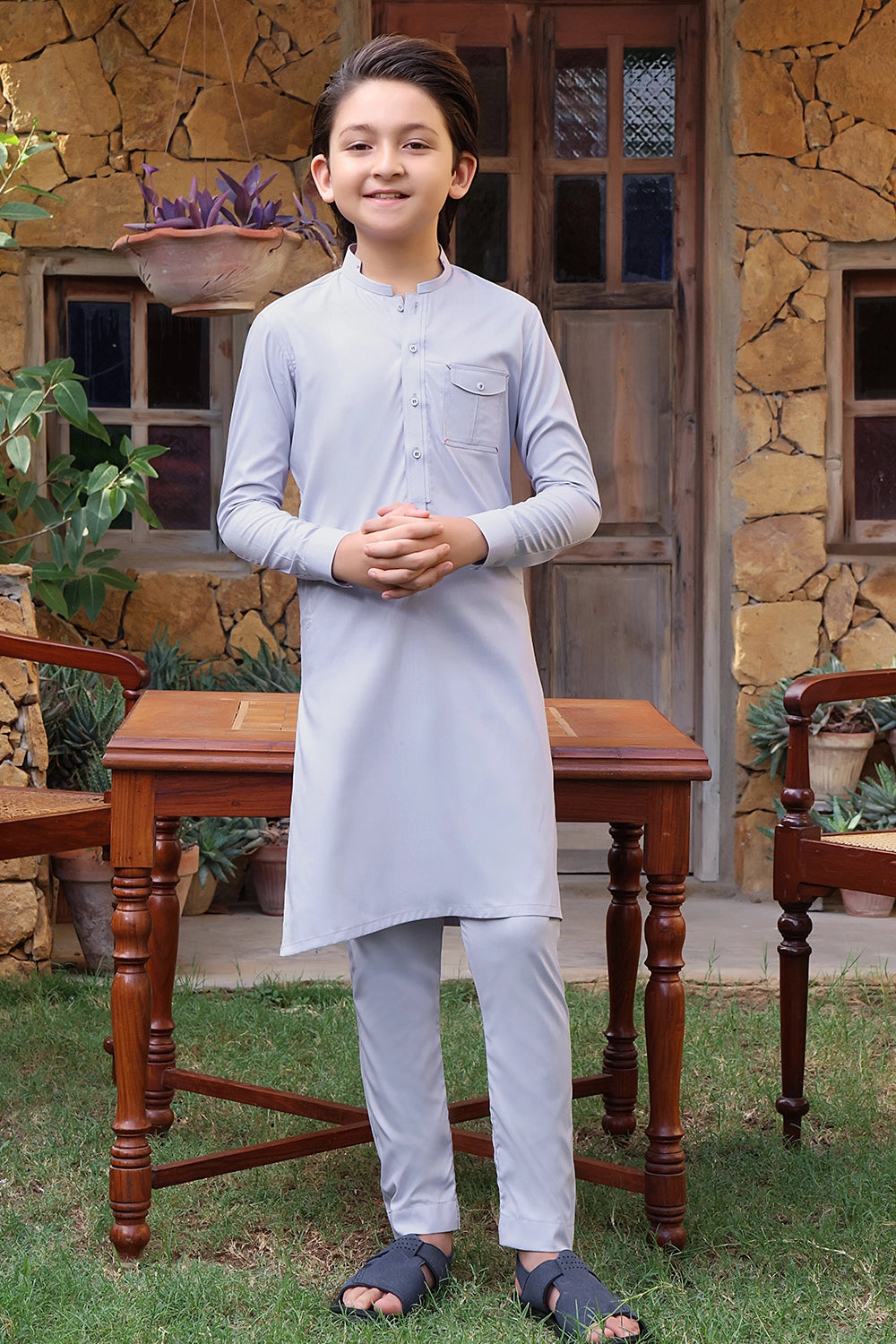 LAVENDER BLUE BOSKI KURTA PAJAMA