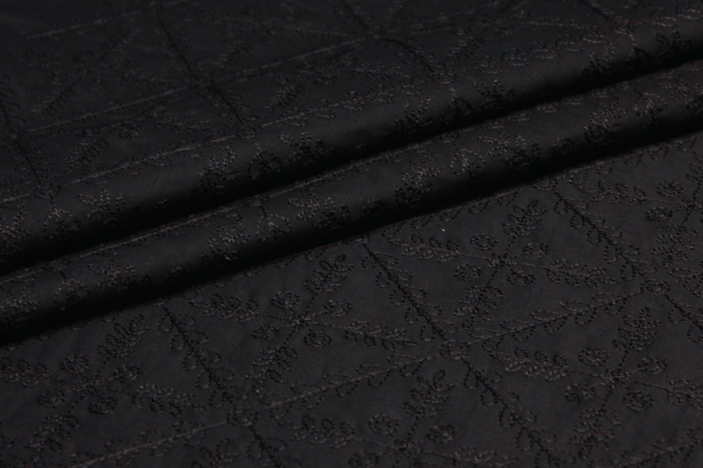 Black Unstitched Chikankari Embroidered Kurta