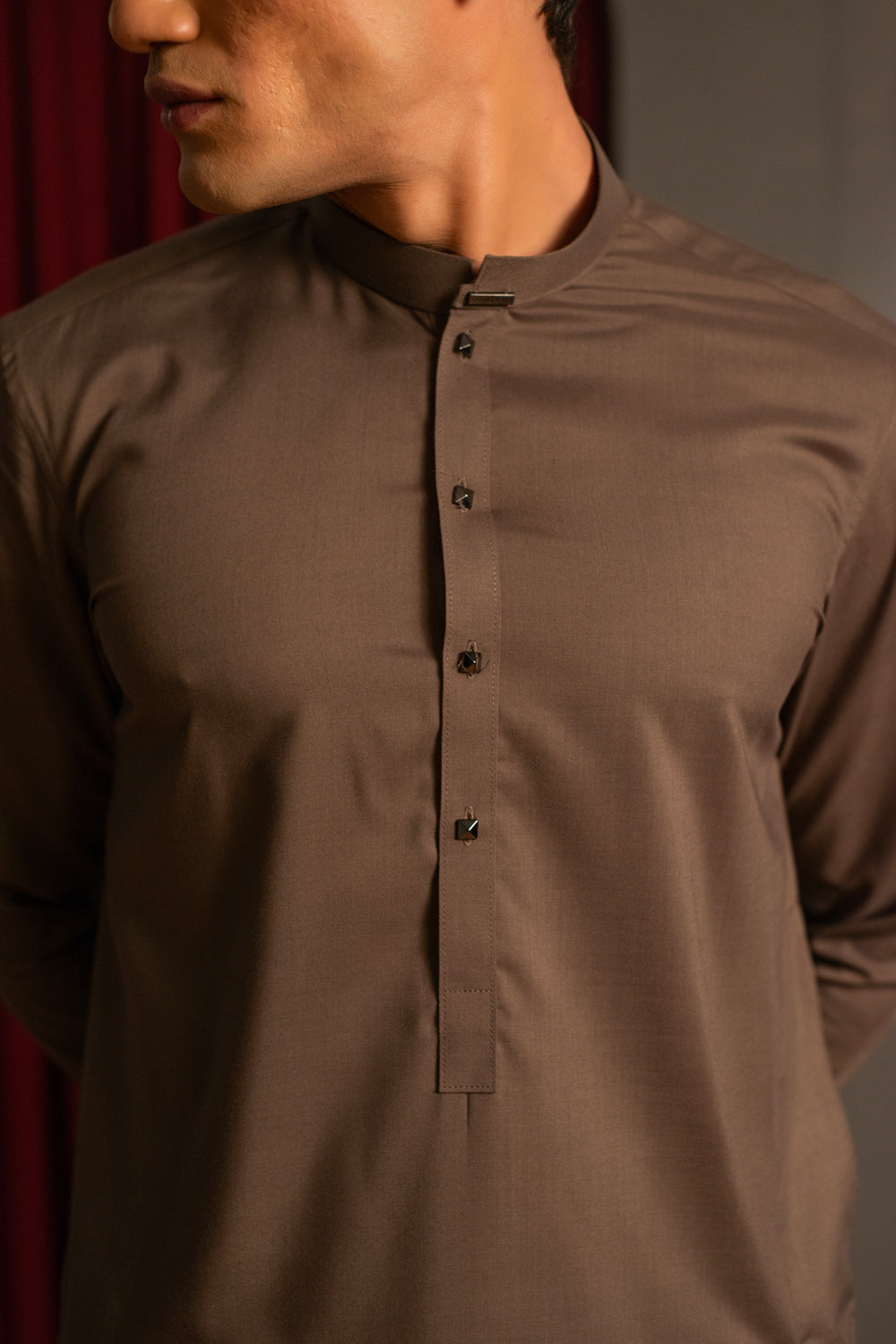 Taupe Brown Designer Kameez Shalwar