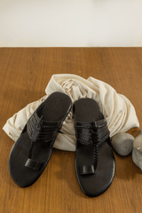 Black Leather Kolhapuri