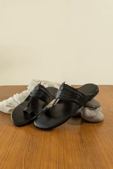 Black Leather Kolhapuri