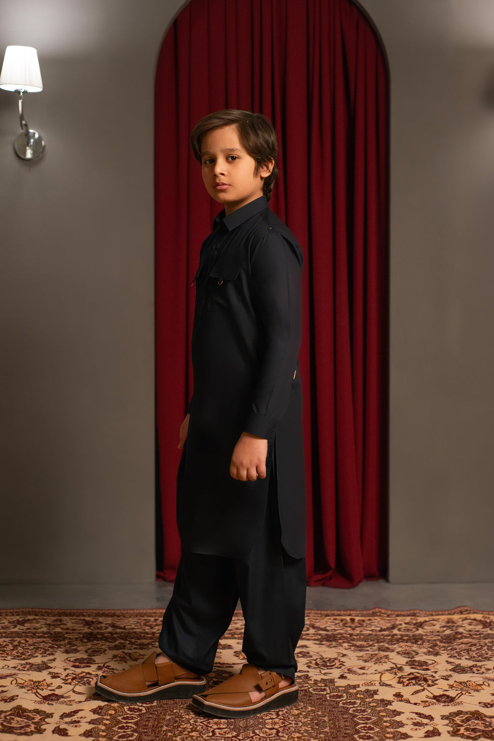 Charcoal Green Kameez Shalwar