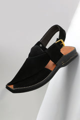 Classic Suede Sandal - Black