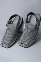 Grey Jacquard Peshawari Sandal