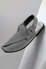 Grey Jacquard Peshawari Sandal