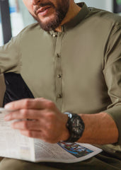 OLIVE GREEN KAMEEZ SHALWAR