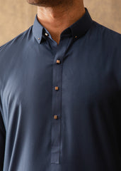 BLUE BUTTON DOWN KAMEEZ SHALWAAR