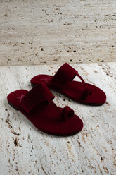 Dark Maroon Sueded Kolhapuri