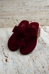 Dark Maroon Sueded Kolhapuri