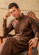 DARK BROWN KAMEEZ SHALWAAR