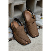 Classic Brown Jacquard Peshawari Sandal