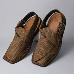 Classic Brown Jacquard Peshawari Sandal
