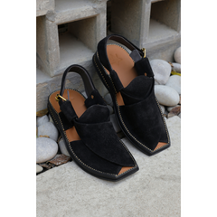 Classic Suede Sandal - Black