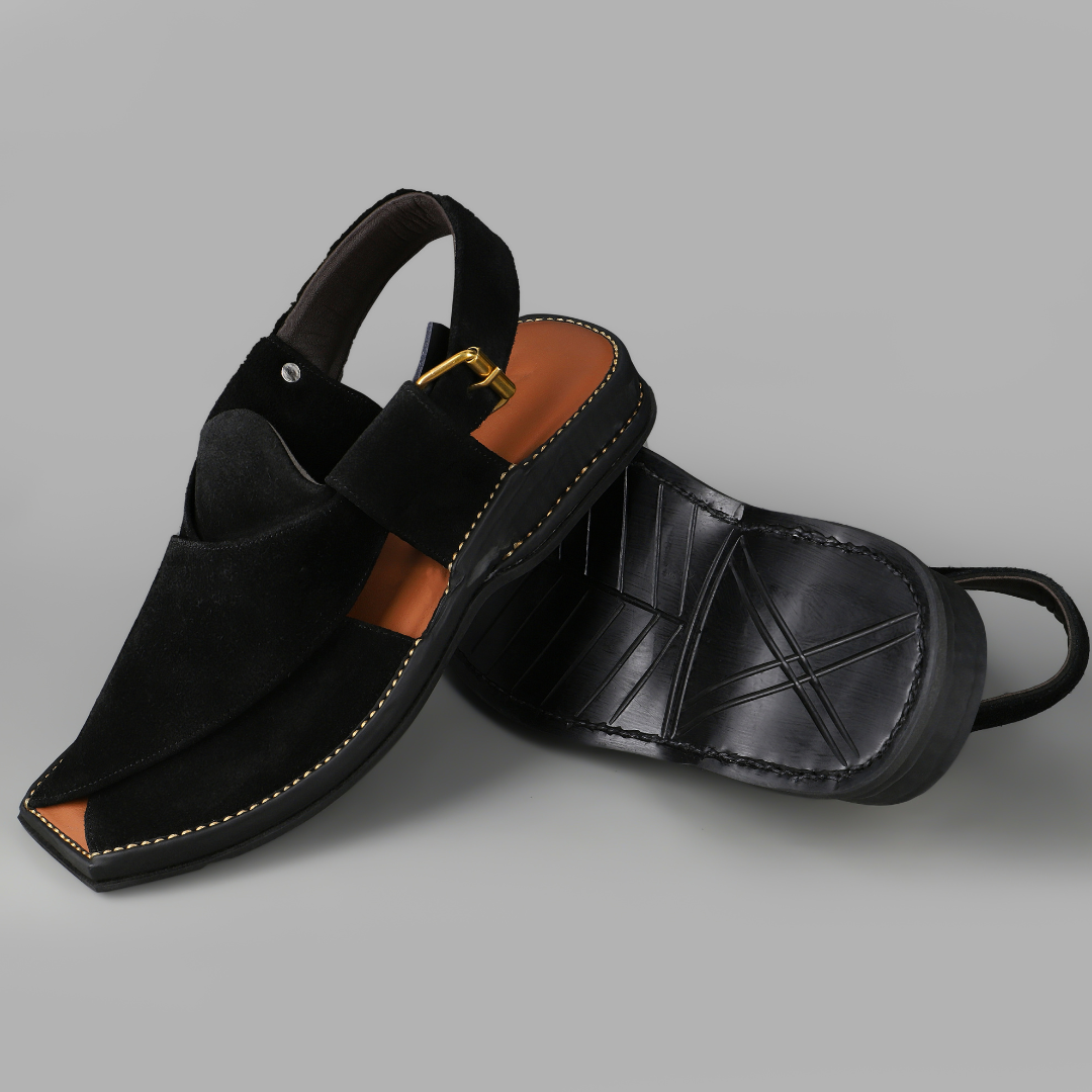 Classic Suede Sandal - Black