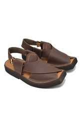 Brown Nubuck leather Kaptaan Chappals