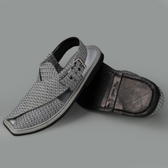 Grey Jacquard Peshawari Sandal