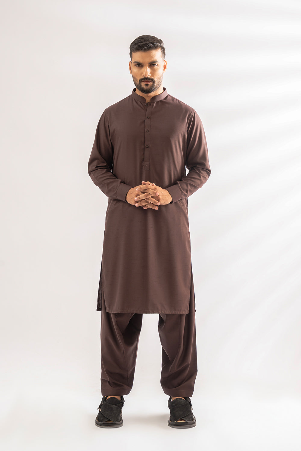 Deep Brown Kameez Shalwar