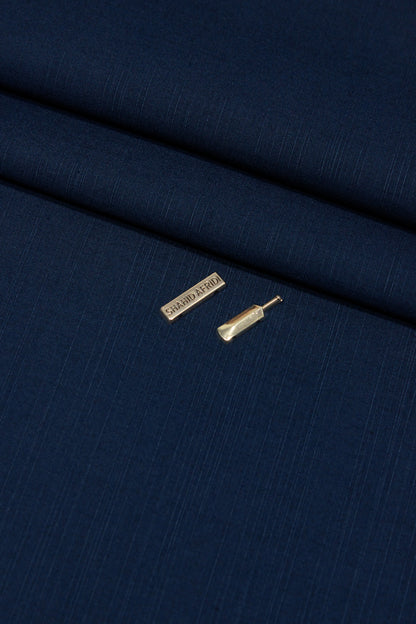 Oxford Blue Textured Wash n Wear Unstitched Fabric