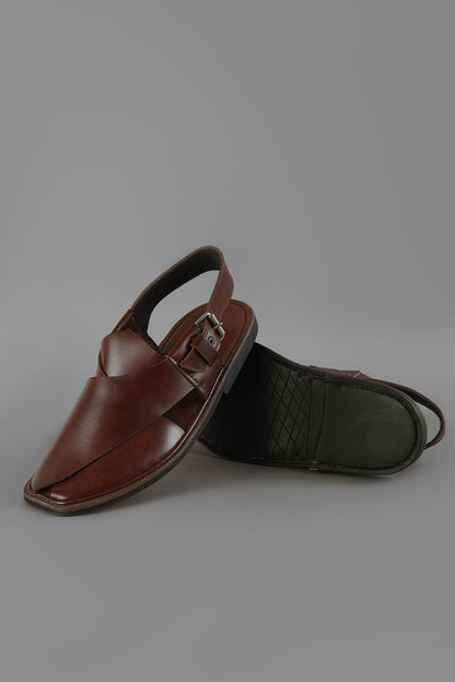 Brown Smooth Finish Peshawari Chappal