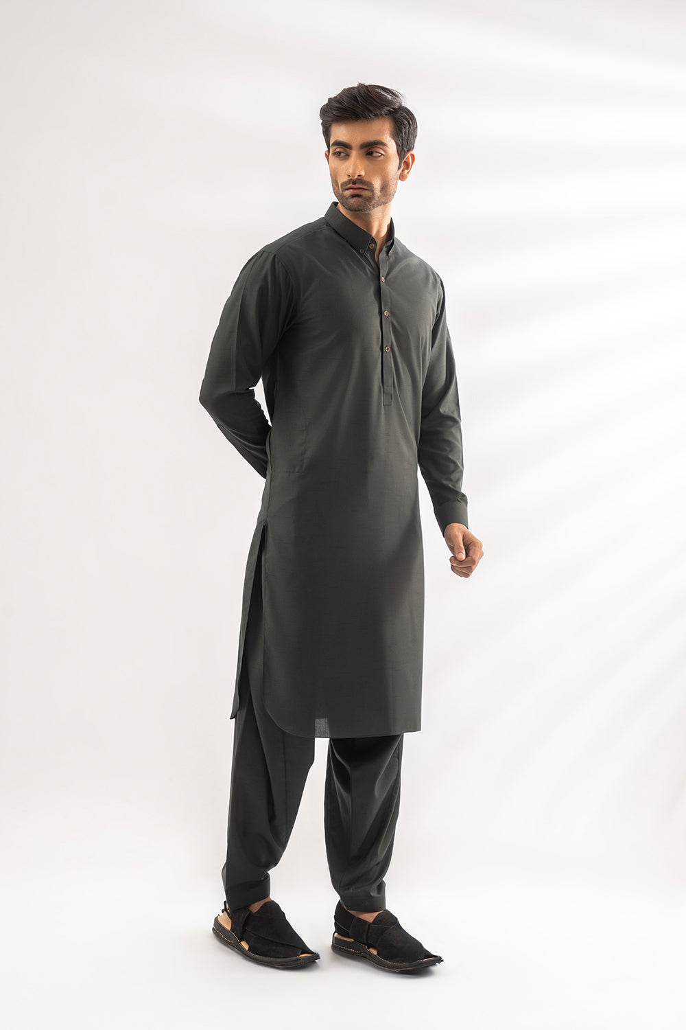 Dark Green Kameez Shalwar