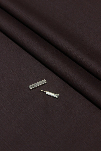 Wine Maroon Textured Wash n Wear Unstitched Fabric