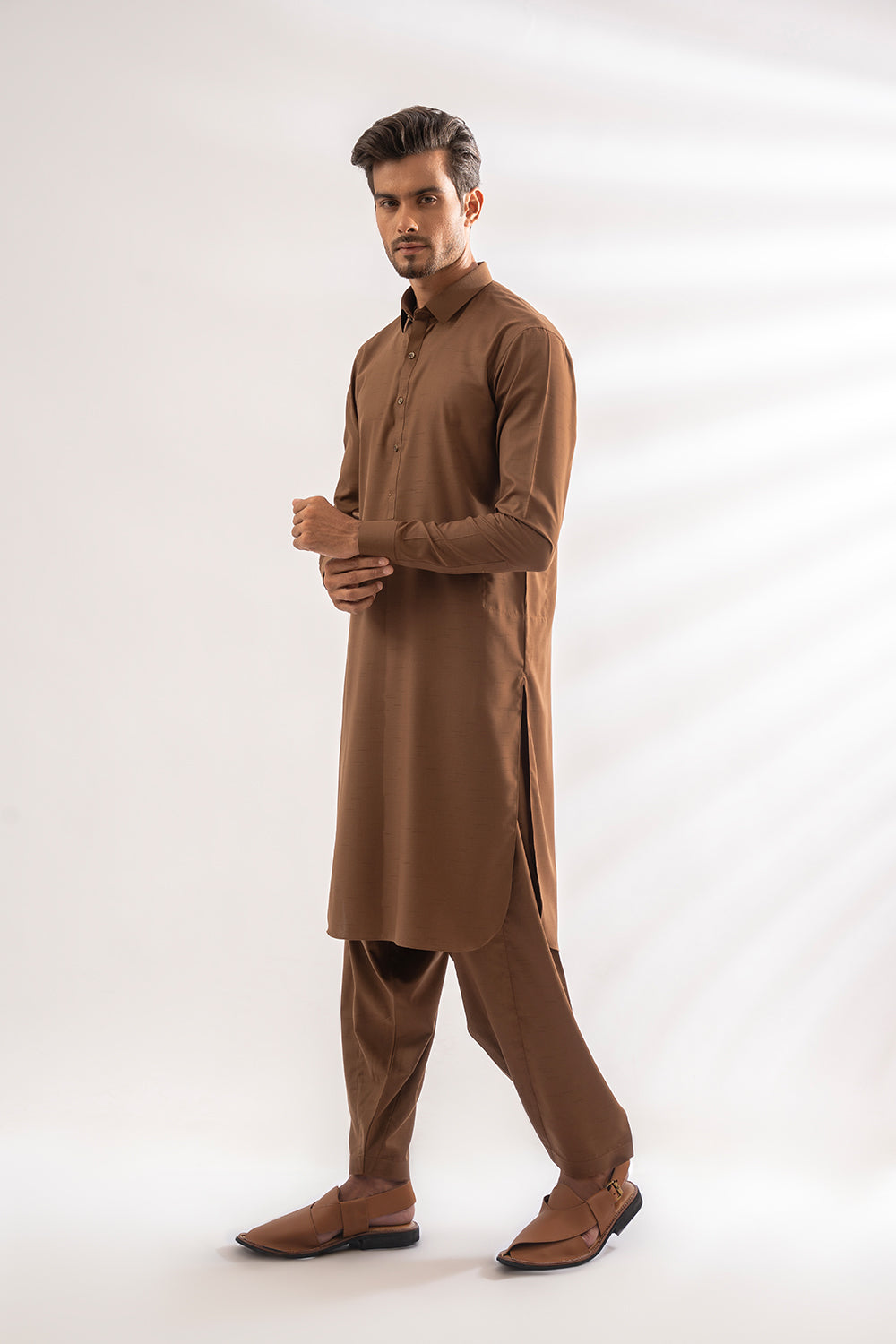 Otter Brown Kameez Shalwar