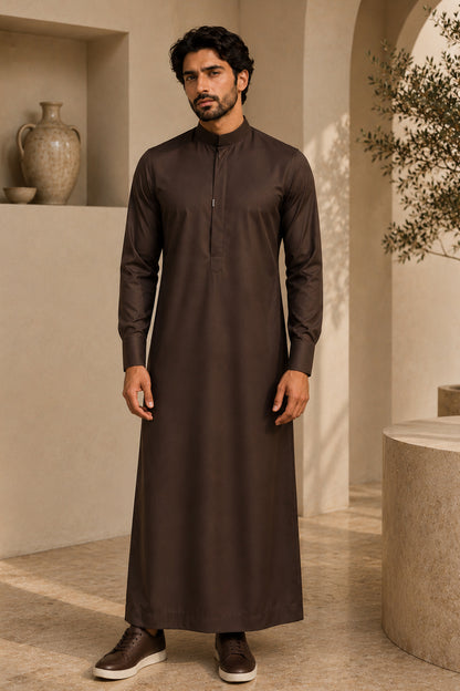 Brown Two-Tone Arabic Thobe