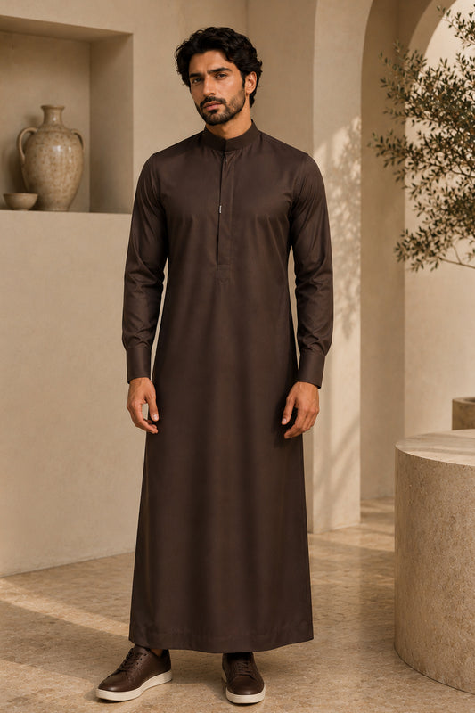 Brown Two-Tone Arabic Thobe