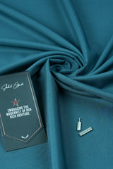 Teal Blue Wash n Wear Unstitched Fabric