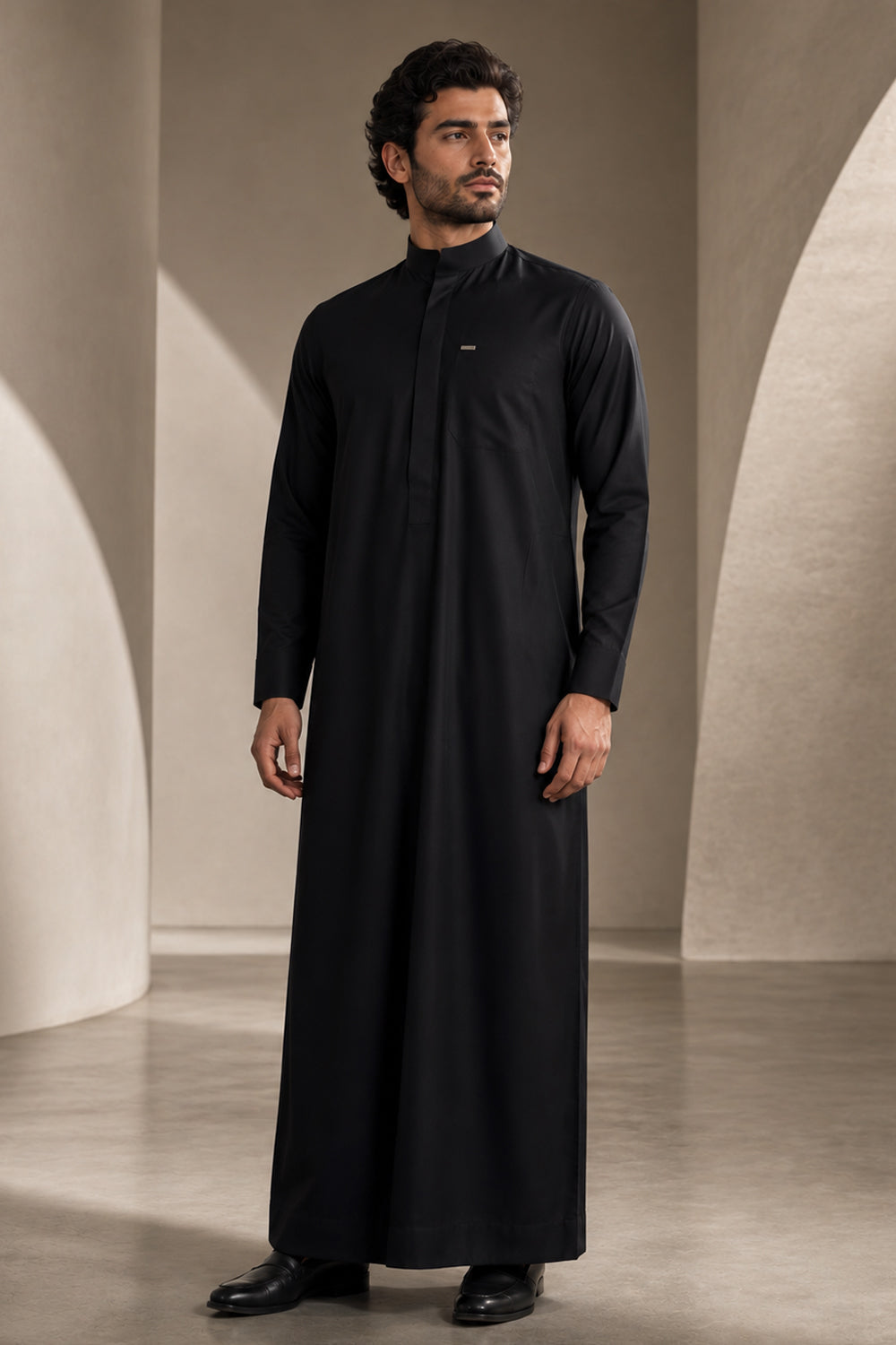 Jet Black Arabic Thobe