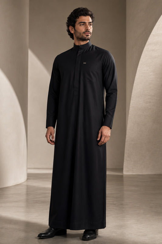 Jet Black Arabic Thobe