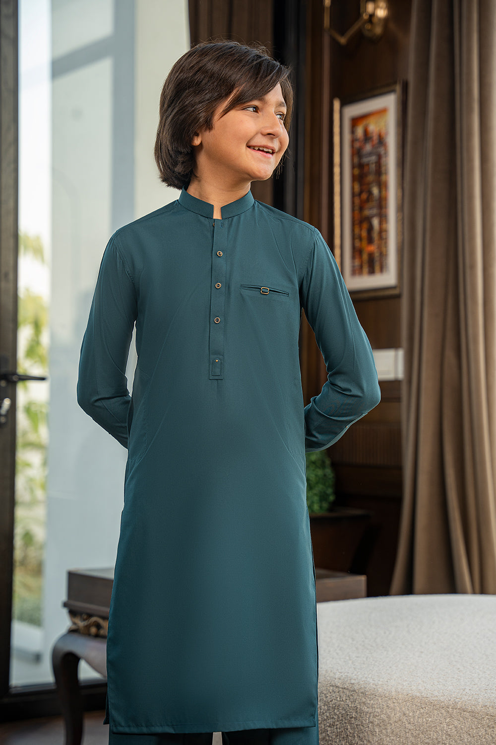 Kid’s Teal Blue Kameez Shalwar