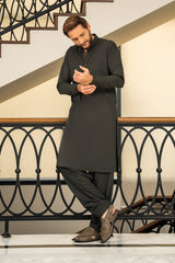 Dark Army Green Kameez Shalwar