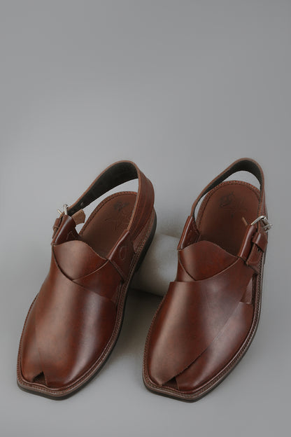 Brown Smooth Finish Peshawari Chappal