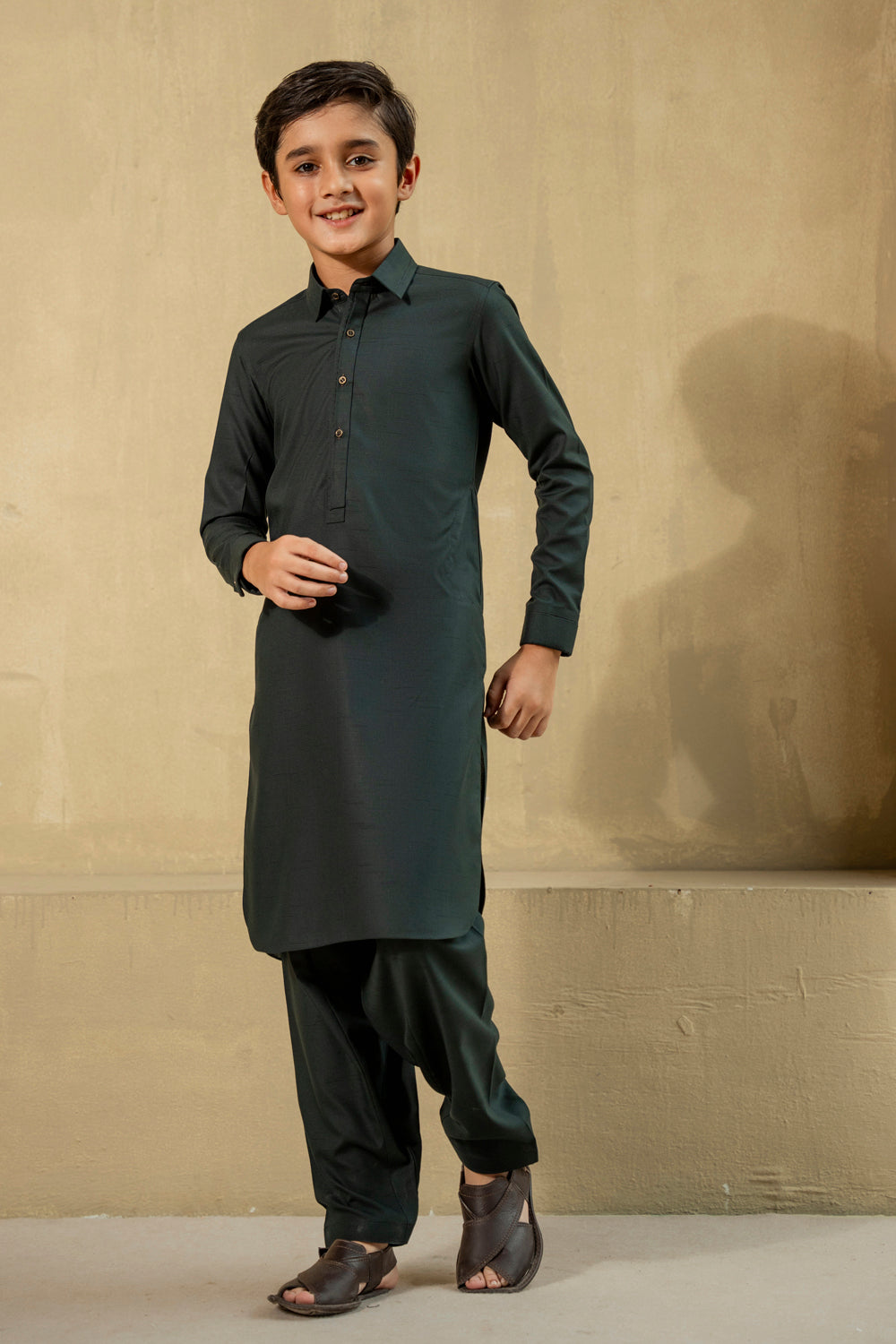 Kid’s Dark Green Kameez Shalwar