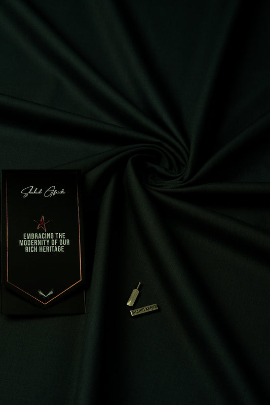 Bottle Green Luxury Unstitched Fabric