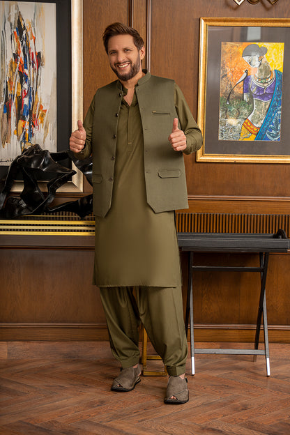 Olive Green Waistcoat