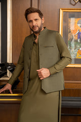 Olive Green Waistcoat