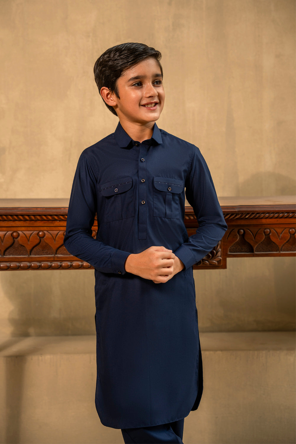 Kid’s Dark Navy Blue Kameez Shalwar