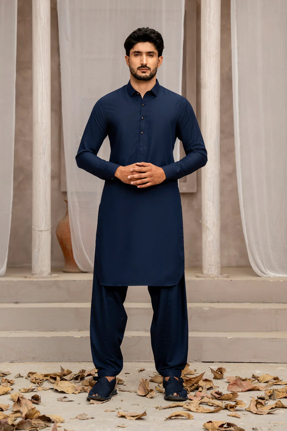 Dark Blue Kameez Shalwar