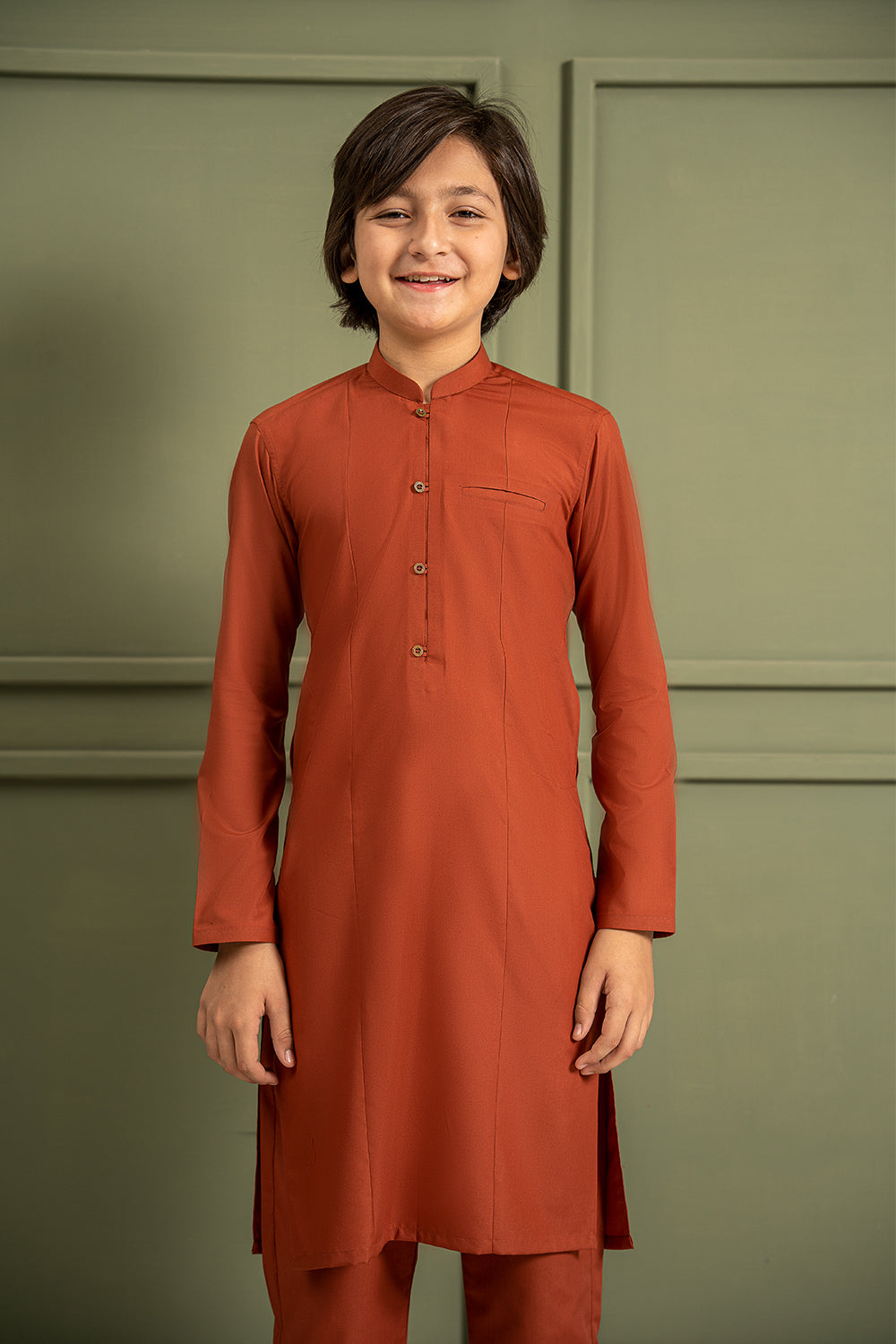 Kid’s Burnt Orange Kurta Pajama