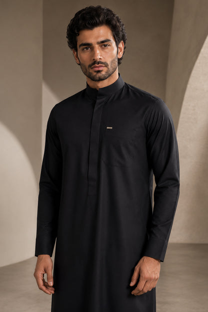 Jet Black Arabic Thobe