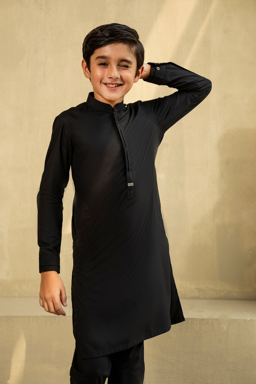 Kid’s Midnight Black Kurta Pajama