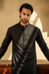 Black Embroidered Kurta Pajama