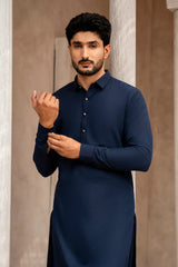 Dark Blue Kameez Shalwar