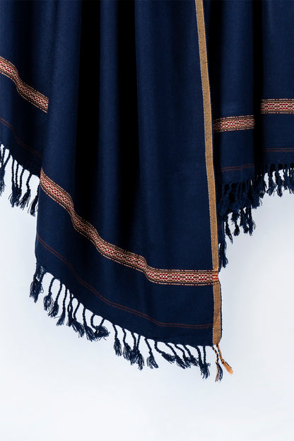Navy Blue Woolen Shawl